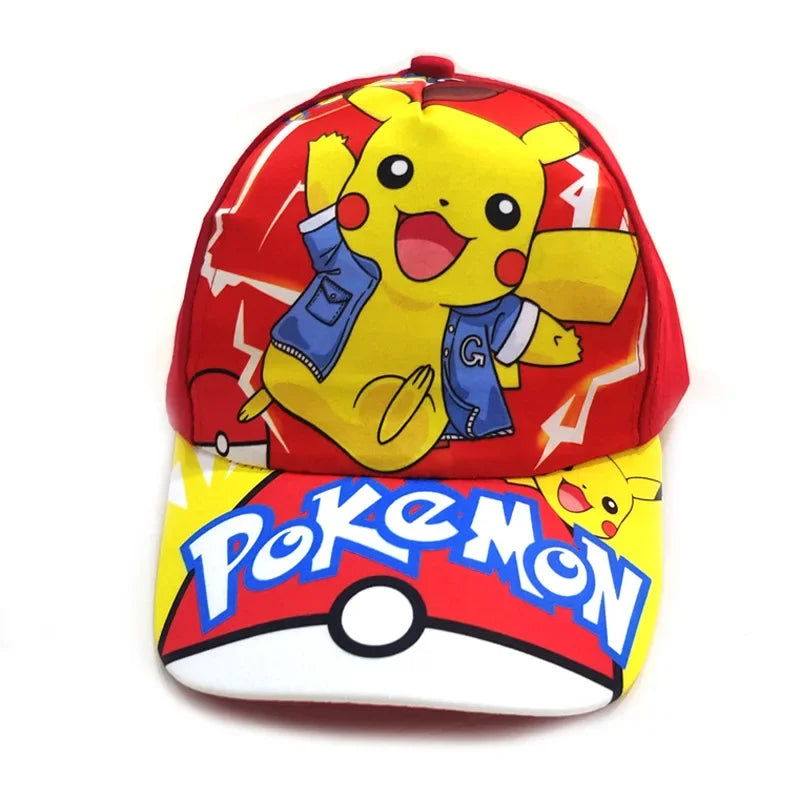 Șapcă de baseball din poliester cu figurină Pikachu din anime-ul Pokémon Go, cu imprimeu de desene animate, cu cozoroc, pentru copii, decorativă, cadou de ziua de naștere