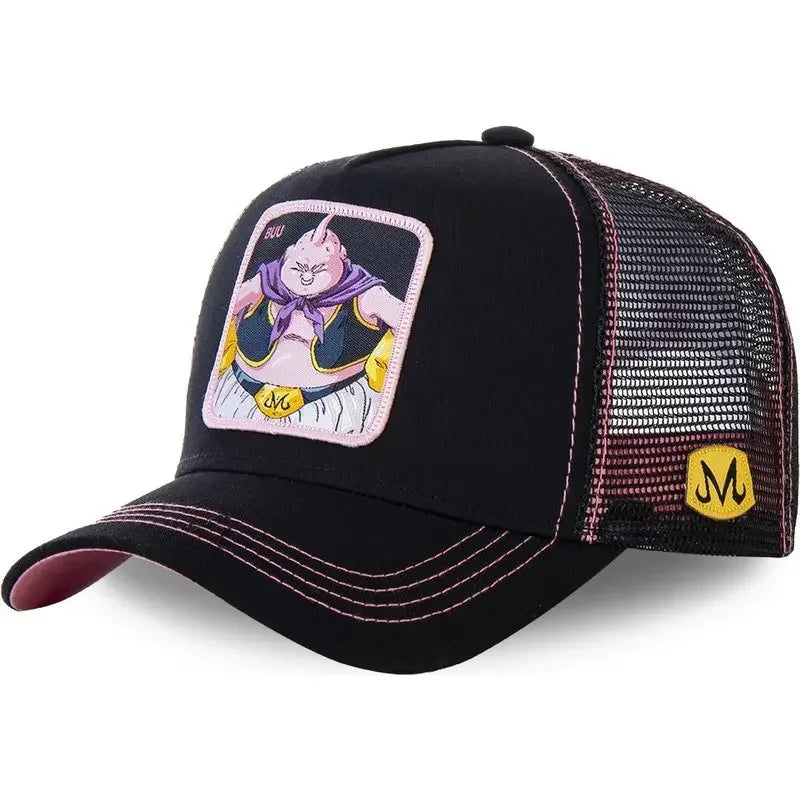Boné de Basebol Dragon Ball Son Goku para Homem, com Bordado, Pala de Sol, Rede Trucker Ajustável, Estilo Hip-Hop para Viagens de Verão