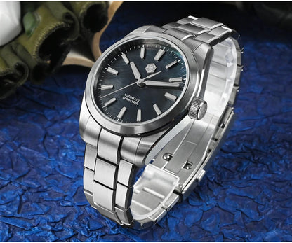 San Martin 39mm MOP Dial Sport Gada Watch Luxury Dress Men Miyota 90S5 Automatic Mechanical Wristwatch Waterproof 100m SN0144