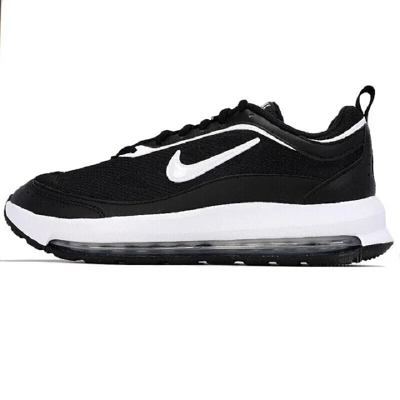 Nike Full-Length Air Cushion Shock-Absorbing Rebound Training Men's Running Shoes. New Air Max Ap Fabric and Leather Upper, Lightweight and Comfortable Fitness Sports Running Shoes. Classic Retro Black and White Versatile Cas
