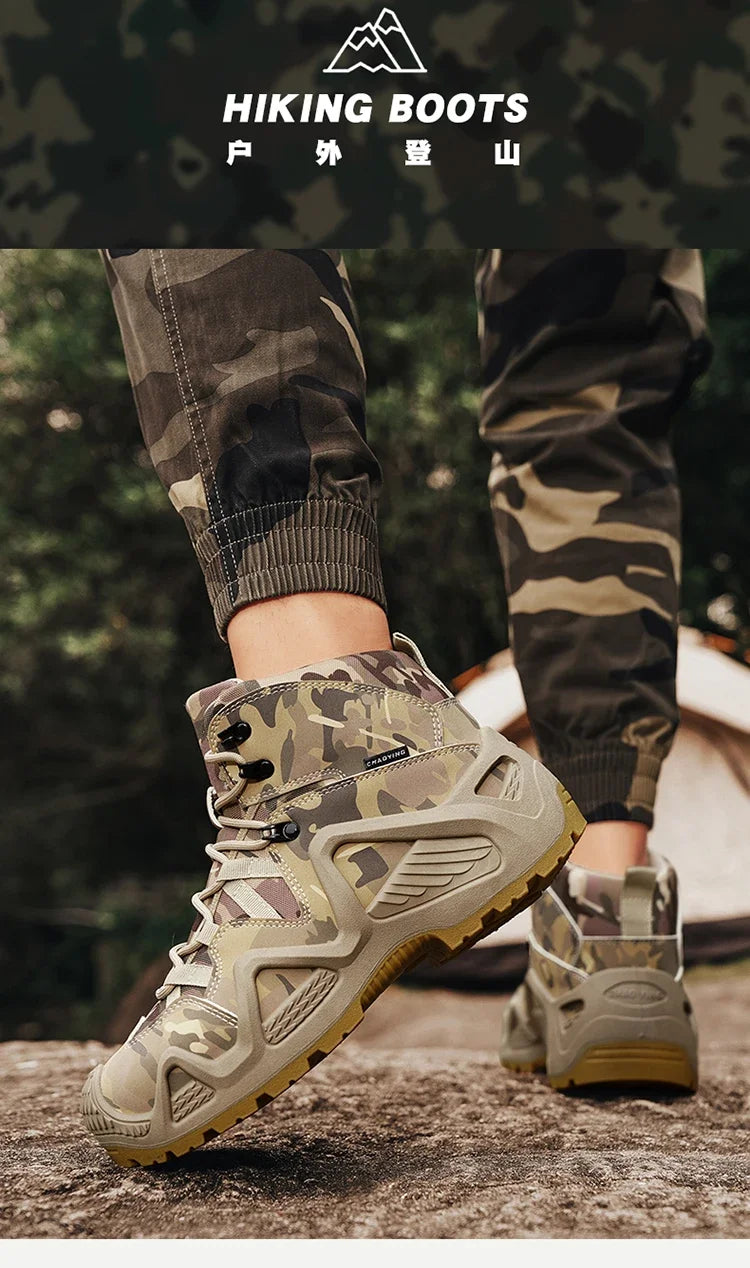 Anti Slip and Wear-resistant Hiking Shoes Comfortable Desert Work Boots Autumn Winter Platform and Ankle Boots, Men's Snow Boots