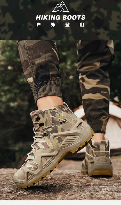 Anti Slip and Wear-resistant Hiking Shoes Comfortable Desert Work Boots Autumn Winter Platform and Ankle Boots, Men's Snow Boots
