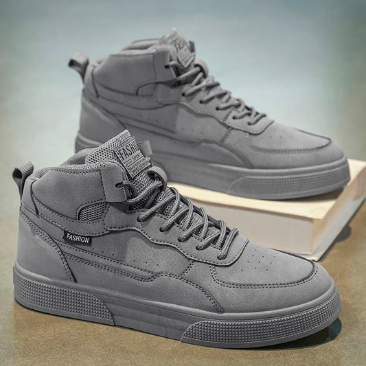 Breathable men's casual shoes, skate shoes, mid-top men's shoes, breathable and versatile sports shoes, suitable for wearing all