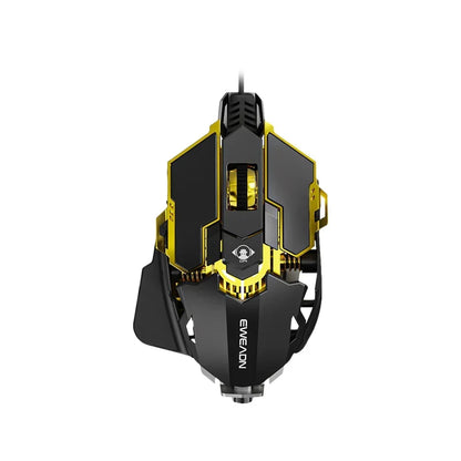 Rato Gaming com Fio Mecânico E-sports G5 RGB, 9 Botões, Programação Macro, Silencioso, 12800 DPI, para Computador de Secretária e Portátil