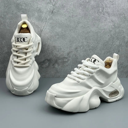 Plus Size Men's 2026 New Dad Sneakers Thick Platform Sole Fashion Versatile Casual Athletic Shoes Trendy Comfortable Daily Shoes