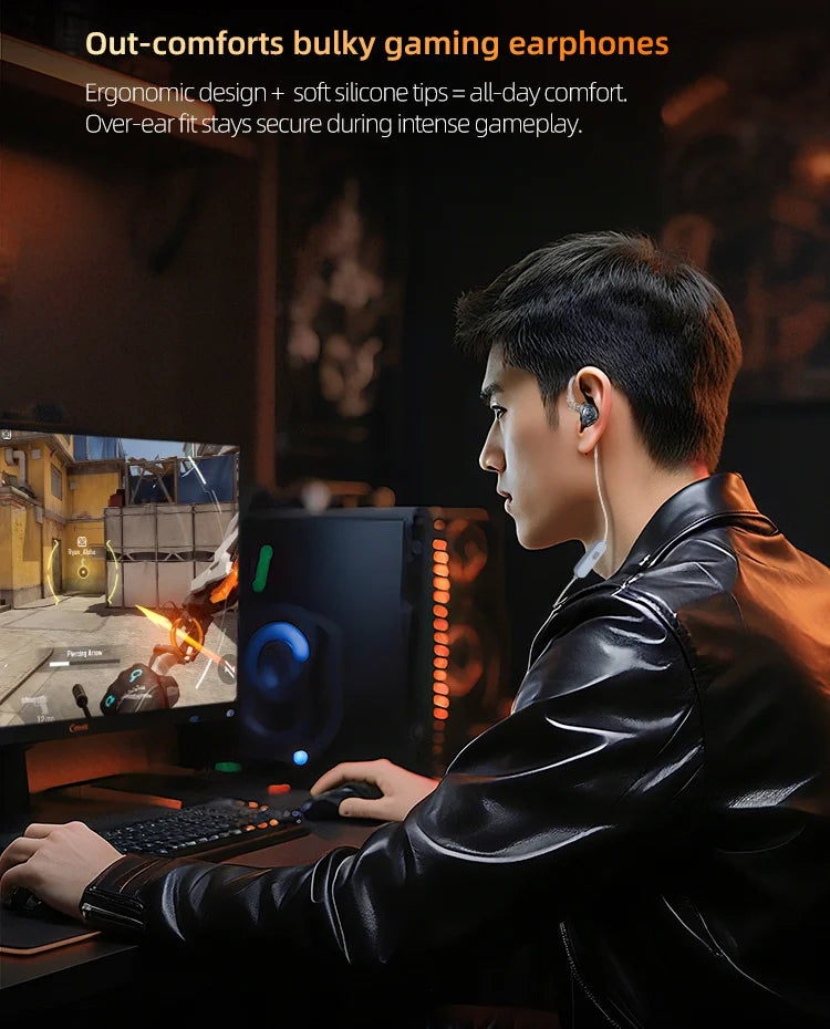 Auriculares IEM Gaming KZ Gale – Monitores In-Ear HiFi com driver superlinear e cabo de 2 pinos destacável banhado a prata
