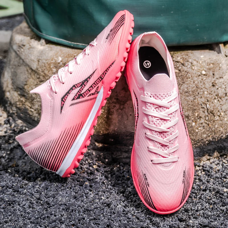 Chaussures de football TF pour adultes, semelle en caoutchouc résistante à l'usure pour terrain synthétique, chaussures de football légères en PU pour hommes, pour matchs sur gazon extérieur