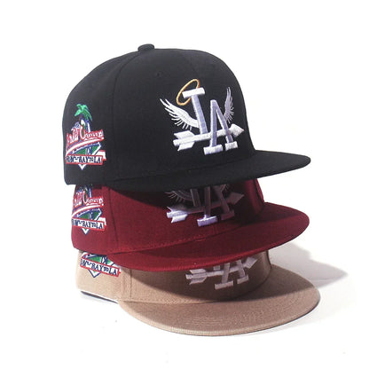 Baseballkasket med bogstav, vinger, kokospalme-broderi, street rap og hiphop til mænd og kvinder