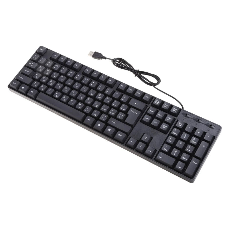 Teclado ergonómico USB para PC, teclado ruso / teclado inglés DropShipping