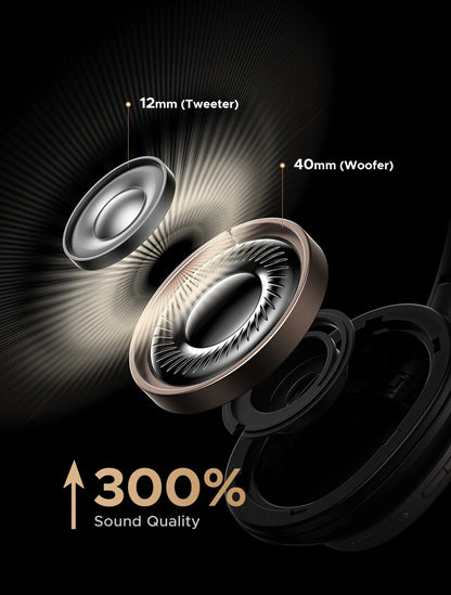 UGREEN Studio Pro Wireless ANC Headphones – 48dB Active Noise Cancelling, Hi-Res LDAC Over Ear Bluetooth Headphones, 120H Playtime Deep Bass Wireless Headset