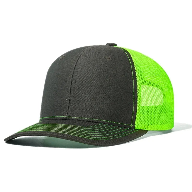 Unisex-Kappe mit leicht gebogener Krempe im Trucker-Stil – Freizeit- und Outdoor-Kappe für Damen und Herren, atmungsaktiv, für den Sommer