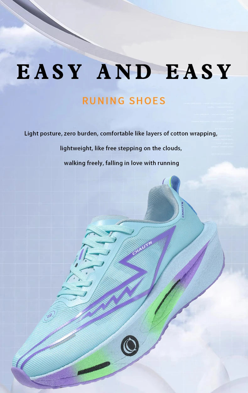 Men Running Shoes Specialty Carbon Plate Sports Marathon Breathable Lightweight Women Comfortable Nonskid Chunta Sneakers
