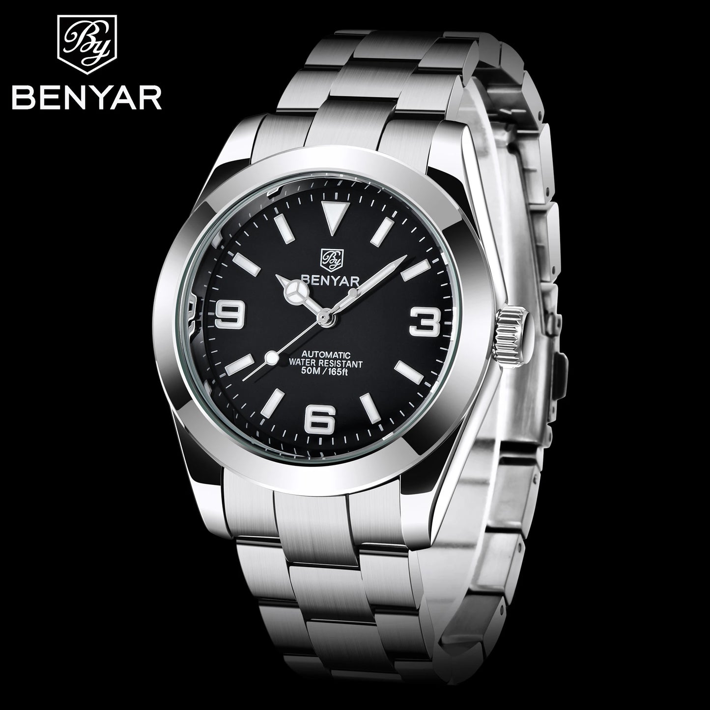 BENYAR 2025 Nuevo reloj mecánico automático para hombre, estilo business deportivo de lujo, relojes para hombre, resistente al agua 50M, Relogios Masculino
