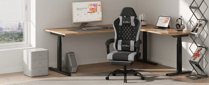 WOLTU Massage Gaming Chair Ergonomic Gamer Chair with Footrest, Lumbar Support, Adjustable Headrest, Swivel Computer Office Chair
