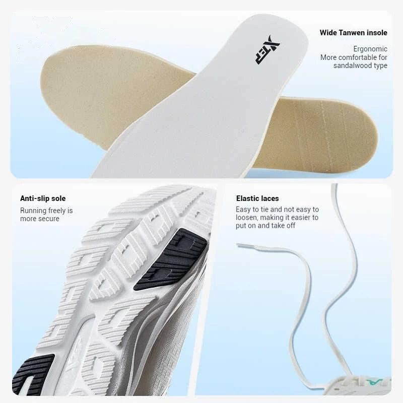 Xtep Lingbu 2.0 Running Shoes Male 2025 Spring ACE Support Feather Foam Sports Shoes Stability Advanced Sneakers 875119110001