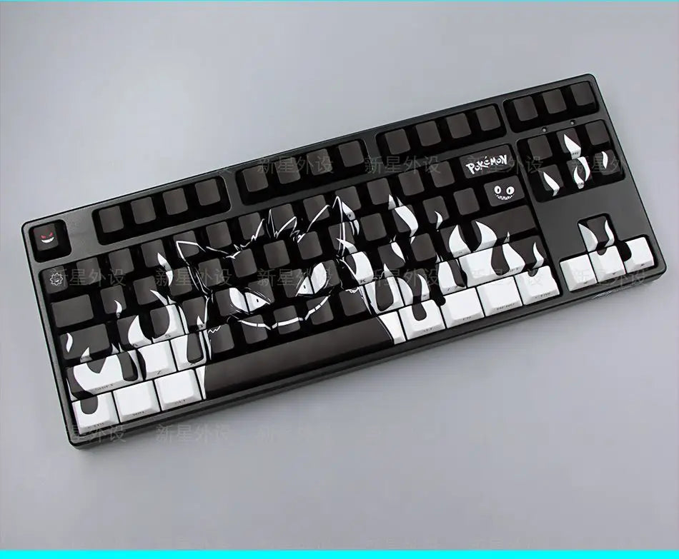 Grimace, Anime Side Carved Translucent Cherry Key Cap PBT 74 Key, 60/65/68 Layout Mechanical Keyboard