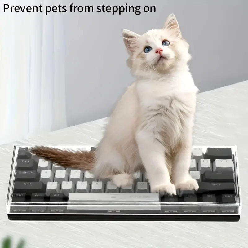 Funda protectora transparente de acrílico para teclado mecánico, cubierta antipolvo para teclado de 60/61/64 96 98 104/108 teclas, funda para ratón y teclado