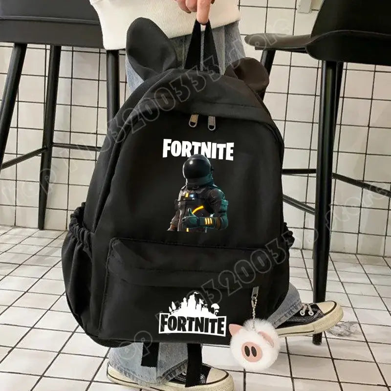 New Fortnite Cartoon Backpack Boy Girl Casual Schoolbag Large Capacity Student Bag Rabbit Ears Travel Backpack Stationary Gift