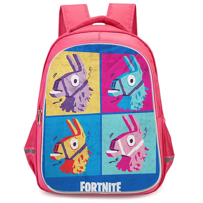 Mochila Fortnite Cartoon de 16 polegadas, unissexo, para rapazes e raparigas, com fechos duplos, grande capacidade e leve, para estudantes