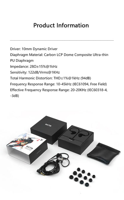 TRUTHEAR GATE Dynamic In-Ear Headphones Wired Earphones with 0.78 2-Pin Cable, HiFi Gaming Earbuds, High-Resolution Audio Monitor Earphones