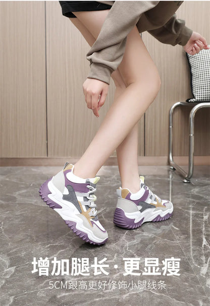 Sneakers for Women 2023 Autumn Slip-On Breathable Mesh Casual Shoes Women Heels Loafers