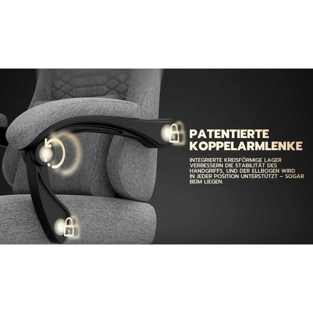 Gaming Chair Fabric Office Chair, Massage Gaming Chair with Headrest, Ergonomic Racing Gaming Seat with Footrest, for Relaxing