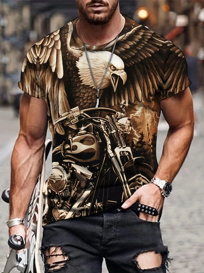 Fashion Eagle Graphic T-Shirts Luxury T-Shirt Summer Men's T-Shirts Casual Tops Short Sleeve T-Shirt 3D Printing Men’s Clothing