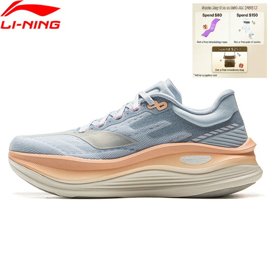 Li-Ning Women's YUEYING 5 PRO Optimized Cushion Running Shoes with Wide Toe Box SUPER BOOM Reflective LiNing Sneakers ARHV014