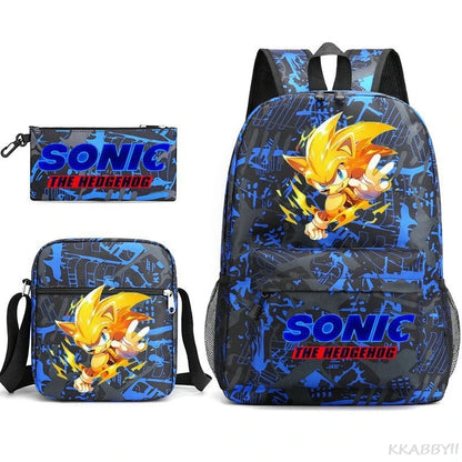 Sonic Backpacks Student School Bags for Teen Men Women Tote Bag Clutch Pocket Nylon Backpacks Travel Mochilas
