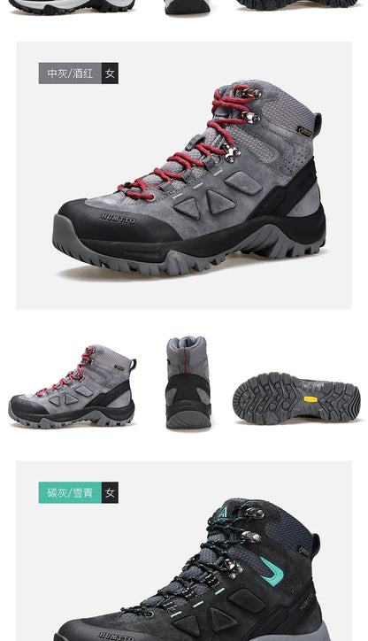 HUMTTO Hiking Shoes Men's Waterproof Hunting Boots Tactical Desert Combat Ankle Trekking Boots Male Women Warm Leather Sneakers