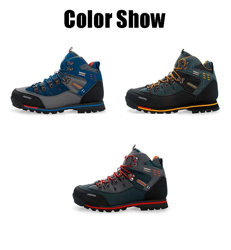 Lynjacye Mid Cut 2025 New Waterproof Hiking Boots Training Shoes Men Sports Shoes Outdoor Non-Slip Woodland Hunting Work Shoes