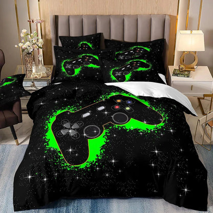 Set biancheria da letto gaming per bambino, copripiumino Queen ispirato ai videogiochi, copripiumino con design PlayStation per ragazzi e uomini giovani