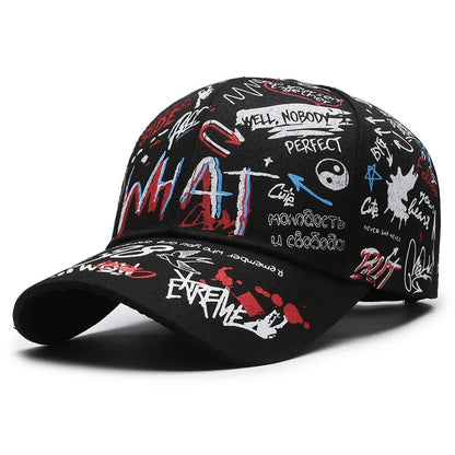 New Fashion Women Men Graffiti Cotton Baseball Cap Unisex Printed Snapback Hat Hip Hop Trendy Outdoor Cap Hat for Men Women