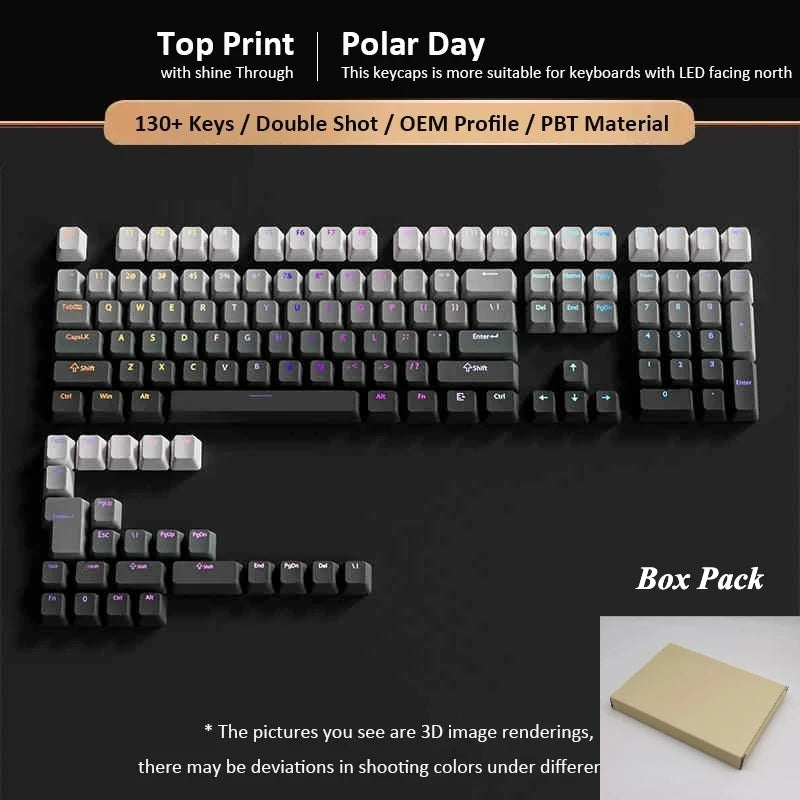 133+ tasti OEM Profile Gradient Keycaps per tastiera meccanica da gaming con switch Cherry MX, PBT retroilluminati RGB, layout ISO, keycap
