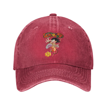 Goku and the Dragon Ball Z Men Women Baseball Cap Distressed Washed Caps Hat Casual Outdoor Activities Adjustable Snapback Cap, produit gaming premium Fraquane, équipement gamer