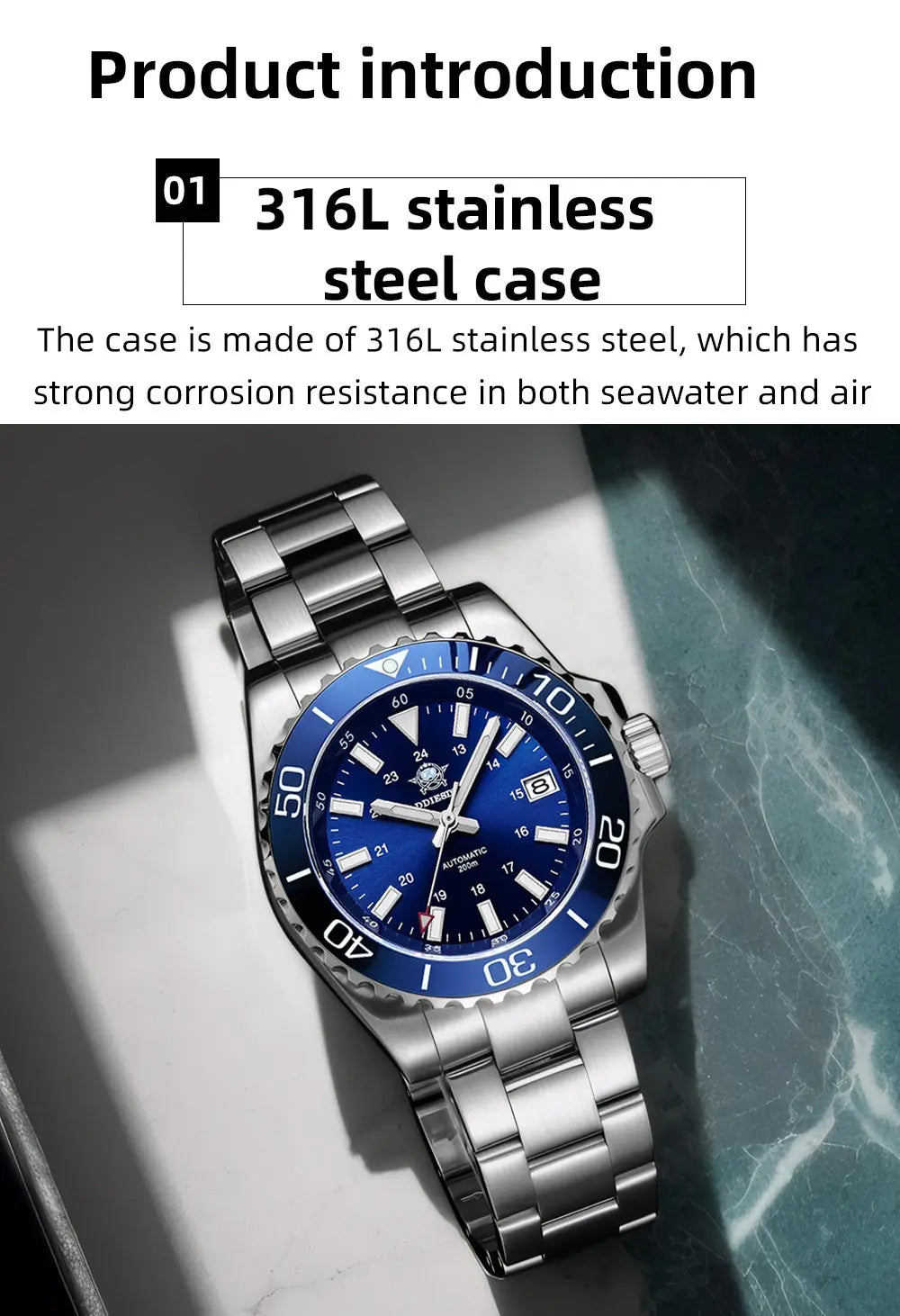 ADDIESDIVE Men Luxury Watch Sapphire Crystal Ceramic Ring 20Bar Diving Luminous Automatic Mechanical Watch Exquisite Gift Clock