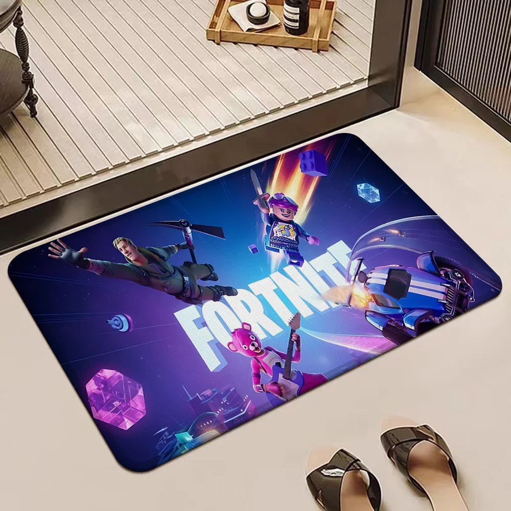 Tapete de Entrada Fortnite para Porta Principal, Antiderrapante, Tapete de Cozinha, Sala de Estar, Varanda e Casa de Banho, Tapete de Chão / Carpete