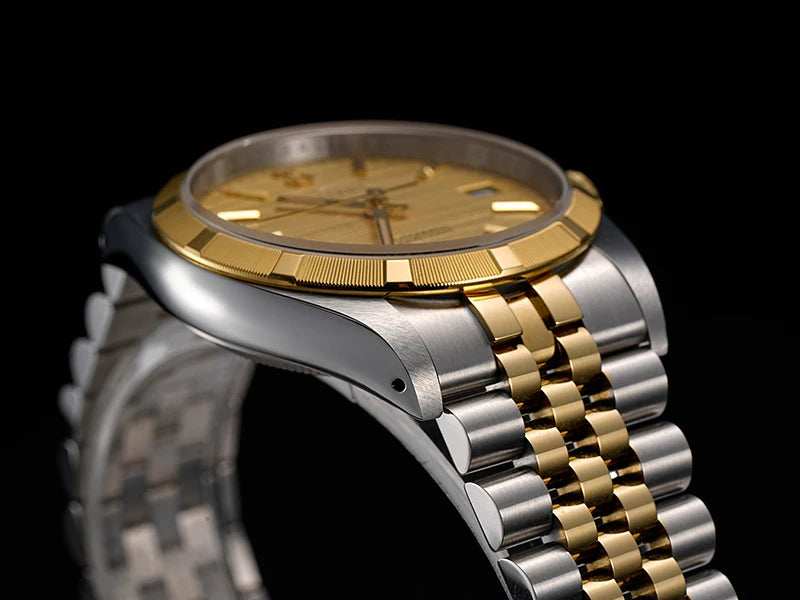 Baltany S4102 Business Men's Automatic Mechanical Wristwatch 36mm Linen Dial Engine Turned Bezel NH35 Luxury Dress Watch