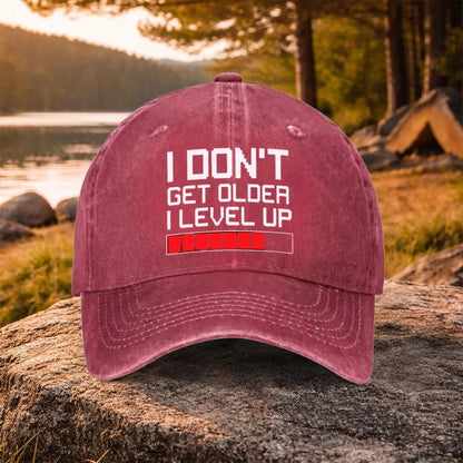 Gamer Level Up fødselsdags-baseballkasket i vasket bomuld, justerbar, udendørs trucker-kasket