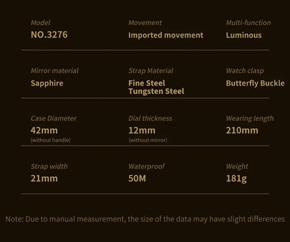 OUPINKE Orologio da uomo Top Brand di lusso in oro e acciaio al tungsteno, orologio da polso meccanico automatico originale con quadrante con motivo drago