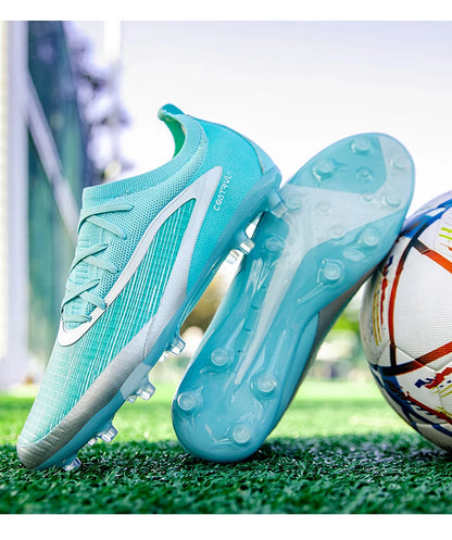 Chuteiras de futebol novas para homem, com pitons para exterior, respiráveis, adulto, antiderrapantes, calçado de futebol desportivo, pitons longos, treino, rapaz, jogo, confortáveis