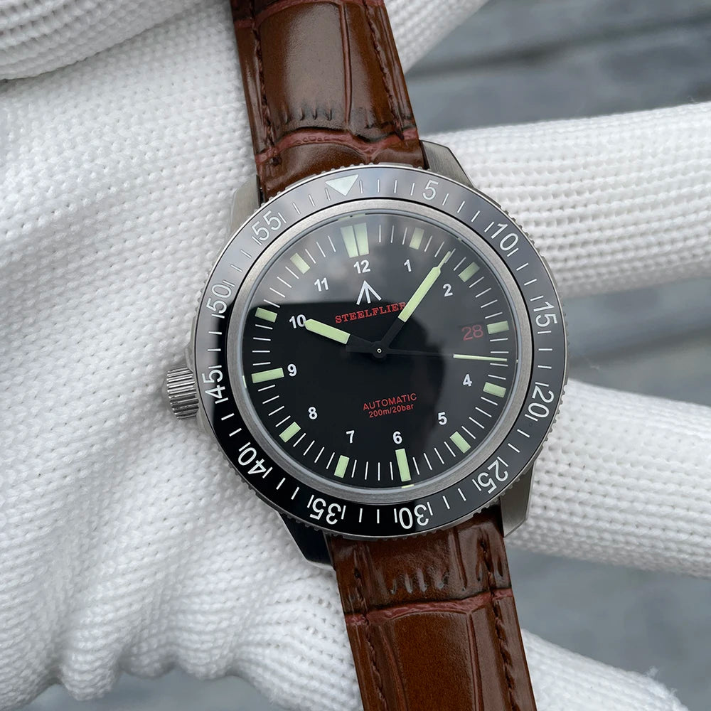 STEELFLIER Official SF783 NH35 Automatic Mechanical Watches Ceramic Bezel Super Luminous 20Bar Waterproof Luxury Dive Watch Men