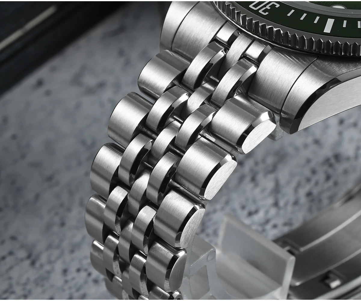 Orologio subacqueo di lusso da uomo San Martin 40mm, Miyota 9015, quadrante smaltato sunburst, automatico meccanico, impermeabile 200m, SN0148