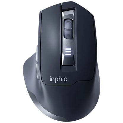 Inphic M9 Kabellose Maus 2.4G USB-Empfänger Wiederaufladbar Type-C Stummschaltungstaste Energieanzeige Ergonomische universelle Office-Maus