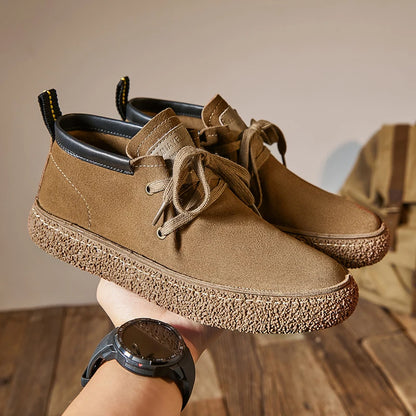 Pantofi casual din piele de căprioară pentru bărbați, de marcă de lux, din piele naturală, realizați manual, cu design antiderapant, pentru primăvară și toamnă