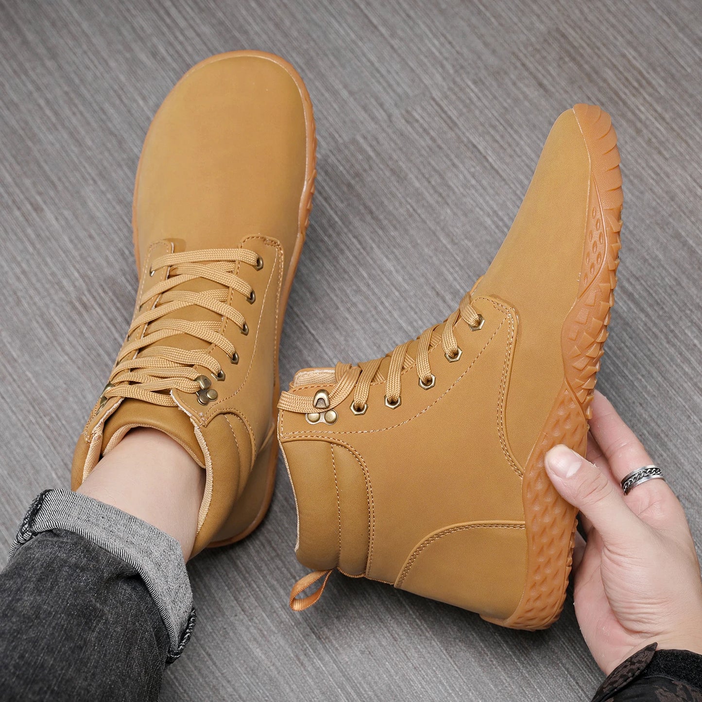Work Lightweight Sports Shoes 41-46 Men's Shoes Wide Barefoot Sneakers Seasonal Outdoor Breathable Versatile Casual Trendy Shoes