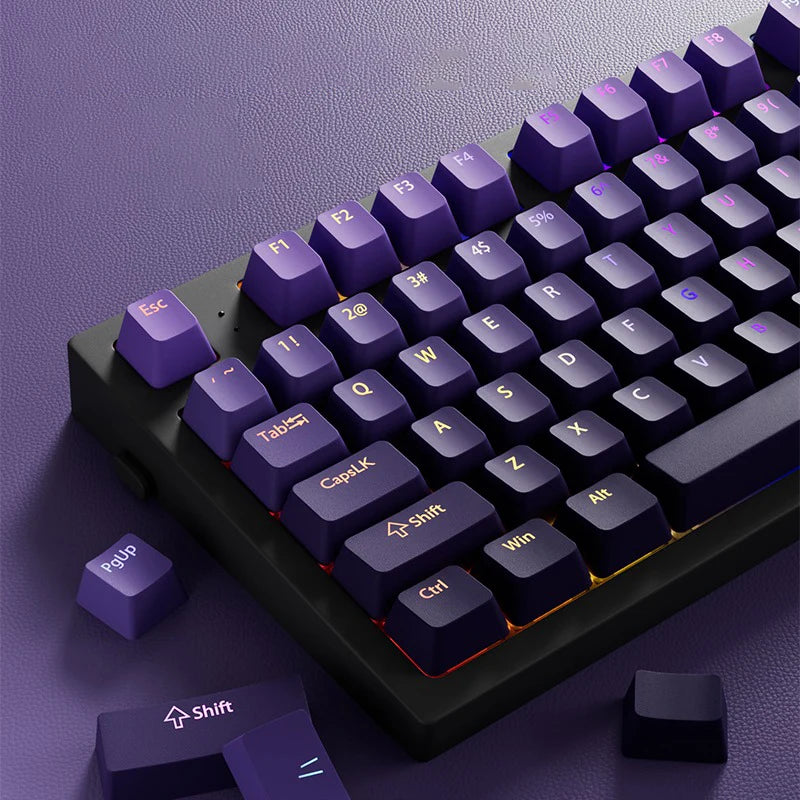 133+ tasti OEM Profile Gradient Keycaps per tastiera meccanica da gaming con switch Cherry MX, PBT retroilluminati RGB, layout ISO, keycap
