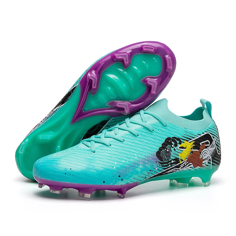 New Men Football Boots Cleats Non-Slip Match Ultralight Soccer FG Training Shoes Soccer Shoes Long Spikes Outdoor Drop Shipping.