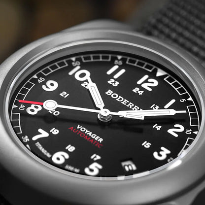Boderry Field Watch VOYAGER Men's Watches 100M Waterproof Titanium Automatic Luminous For Seiko Movement Wristwatch