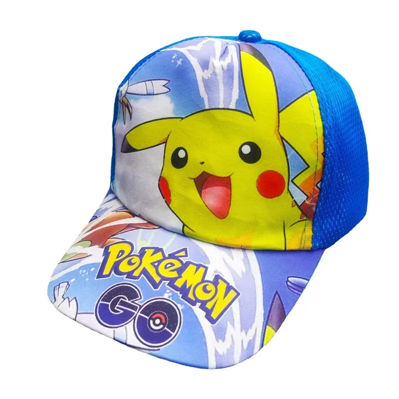 Șapcă de baseball din poliester cu figurină Pikachu din anime-ul Pokémon Go, cu imprimeu de desene animate, cu cozoroc, pentru copii, decorativă, cadou de ziua de naștere
